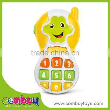 Most popular cartoon plastic musical toy mobile phone for kids