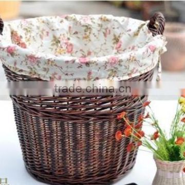 HEZE KAIXIN brown wicker rattan baskets flower fabric lining handmade