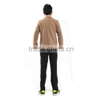 Khaki Color Korean High School Uniforms Blazer Design