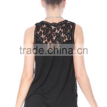 Lace Mixed Print Panel Swing Tank Italy Clothes Wholesale photo-2