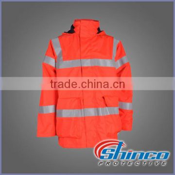 heavy cotton high visibility winter traffic police jacket