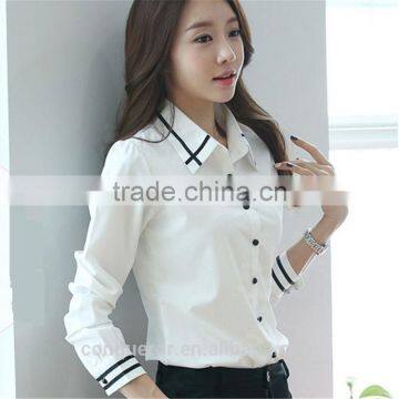 custom made cotton shirt for office lady 2016