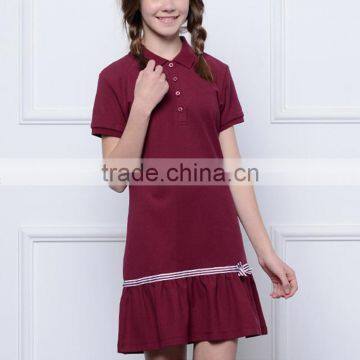 Children's College Skirt 2017 Summer School Girls Navy Style Short Sleeved Custom Dress photo-4