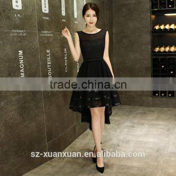 2017 Fashion Ladies Black Evening Long Organza Dress for Patry