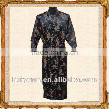 Custom Made Chinese Men Satin Sleepwear Long Kimono Robe photo-3