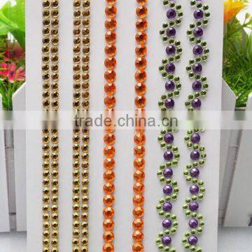 Wholesale Custom Diy Self Adhesive Acrylic Rhinestone Gem Pearl Sticker photo-6