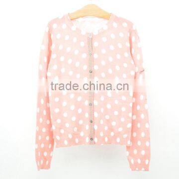 Fancy cardigan girl print kids sweater clothes