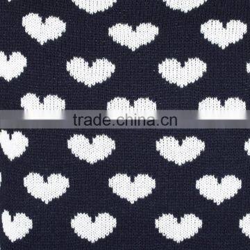 Latest Crew Neck Rib-knit Hem Pullover Heart Shape Jacquard Knitting Sweater photo-3