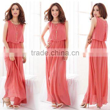 High Quality Long Elegant Chiffon Dress Seaside Beach Long Maxi Dress photo-2