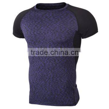 2017 Summer Round Neck Gym Polyester Fabric T-shirt