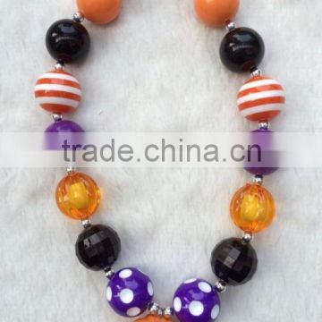 2014 new halloween bubblegum necklace chunky necklace pumpkin