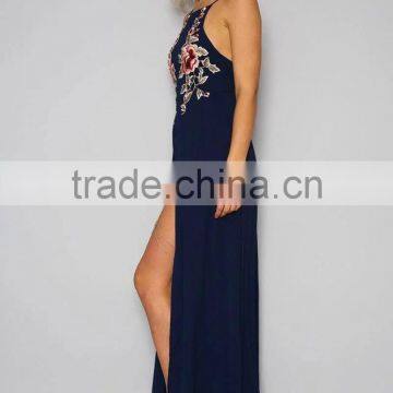 2017 New Fashion Lady Long Maxi Open Side Dress Apparel photo-4