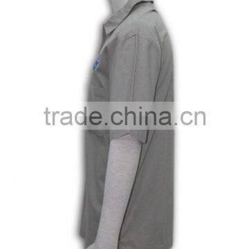 100% Cotton Design China Made Logo Printing Grey Mens Casual Shirt Design photo-2