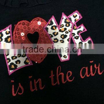 2016 New V-days Design Valentine's Day Dress Girls Kids "Love" Long Sleeves Ruffle Party Dress With Matching Accessories Set photo-5