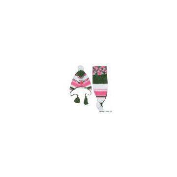 Knitted Hat and Scarf Set
