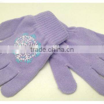 Cute snowflake kids knitted winter gloves