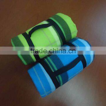 brush printed check polyester fleece /foam /aluminium waterproof camping mat