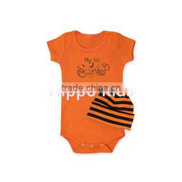 Wholesale baby halloween bodysuit orange baby girl clothes infant baby boy girl rompers