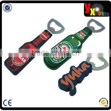 corkscrew can opener,wine accessory hot sale customized pvc bottle opener, magnet beer bottle opener