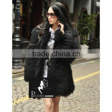 SJ142-01 Guangzhou Garment Factory Female Sheep Fur Trench Coat Winter