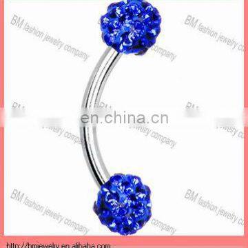 316L steel eyebrow ring diamond crystal body piercing jewelry