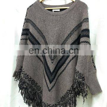 Wholesale Pullover Knitted Poncho Wool Sweater Design for Girl photo-5