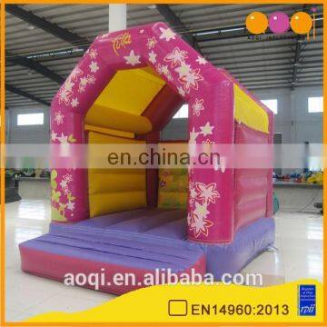 AOQI commercial use pink inflatable bouncer for girl with free EN14960 certificate