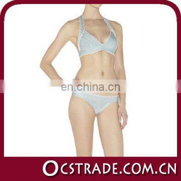 2014 latest sexy halter micro mini transparent bikini