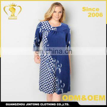 Plus size designs latest ladies one piece dress daily wear 2017