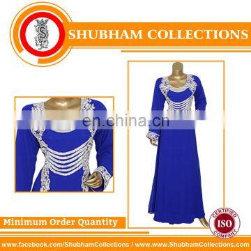 Royal Blue Heavy Beaded Full Sleeves Kaftan Caftan For Women