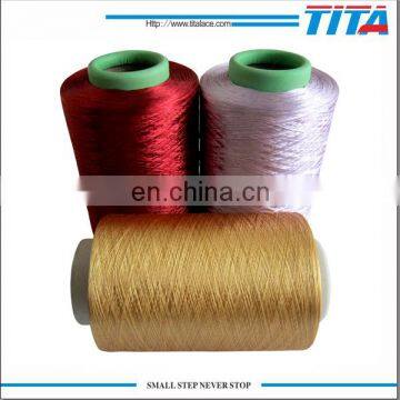 Polyester dope dyed twisted yarn for wraping