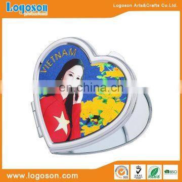 Make up miirror from Logoson,VIETNAM metal compact pocket mirror