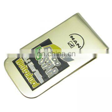 custom free design metal enamel name card holder money clip