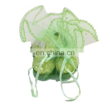 drawstring round organza wraps for candy packaging