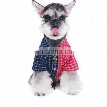 Trendy Blue Red Color Block Shirt Pet Clothes Schnauzer Plaid Dog Clothes photo-6