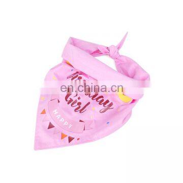 New sweet printed cute happy birthday pet cat and dog collar bandana pink