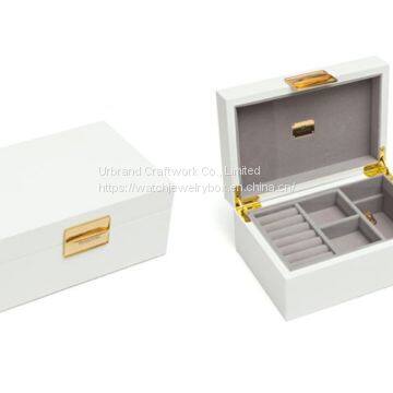 Luxury Custom Logo Simply Design Piano Lacquer Wooden Jewelry Case Jewelry Packaging Men's Gift Box photo-2