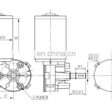 High Torque Worm Gear Motor DC 24 V 80 W Car Wiper Motor For Universal Type photo-4