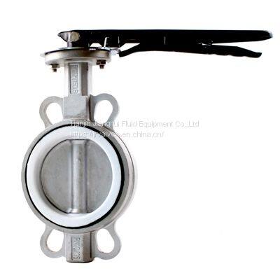 Stainless steel wafer manual butterfly valve