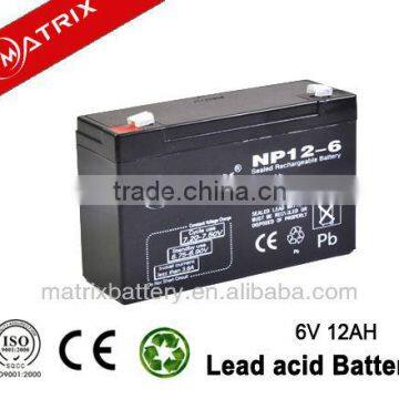 high Generator storage battery 6v12ah