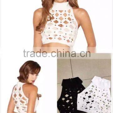 2016 new style sexy hollow out tops bandage dress 4 color