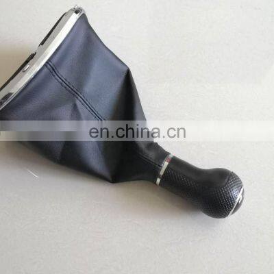 Wholesale Quality Auto Parts Car Accessories Gear Shift Knob With Black Leather Covers Car Gear Shift Cover 5SPEED for VW photo-4