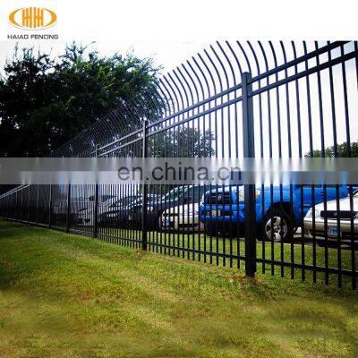 Cheap steel bend top picket fence wrought iron garden wall fence ( ISO factory )