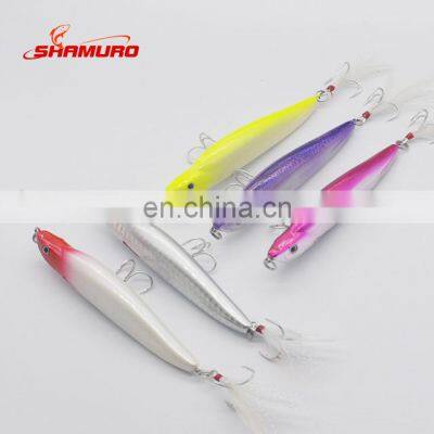 Fishing Lure All Depth Pencil Lure Hard Lure 9.5cm 16g Artificial Biat with Feather hook