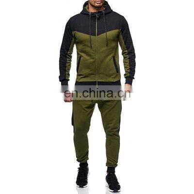Men's Hooded Sweater Suit Spring and Autumn Color Matching Leisure Sports Fitness Training Suit Cardigan Sweater photo-4