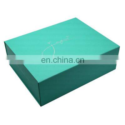 Custom Blue Cardboard Hair Extension Shipping Magnetic Closure Bow Clothes Paper Packaging Boxes With Logo