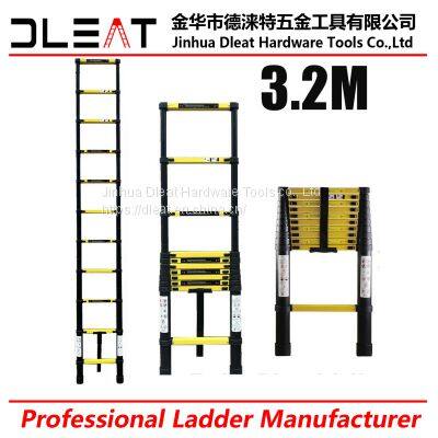 New Color Dleat 3.2m Single Aluminum Telescopic Ladder With EN131