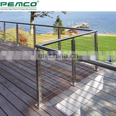 New Design Outdoor Wire Railing Balustrade Stainless Steel Deck Cable Railing Cost