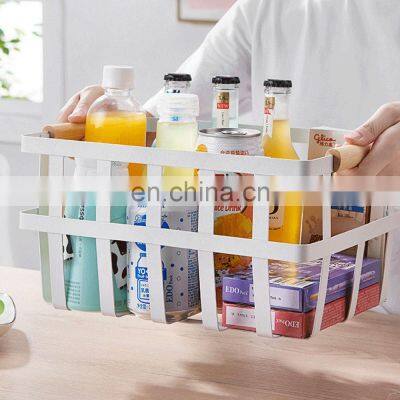 Metal Wire Freezer Organizer Bins With Handles Large Pantry Baskets Wire Storage Baskets for Organizing photo-4