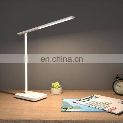 Table lamp sliding touch and touch key to control and wireless charger connect with cable plug eye protection three colors light